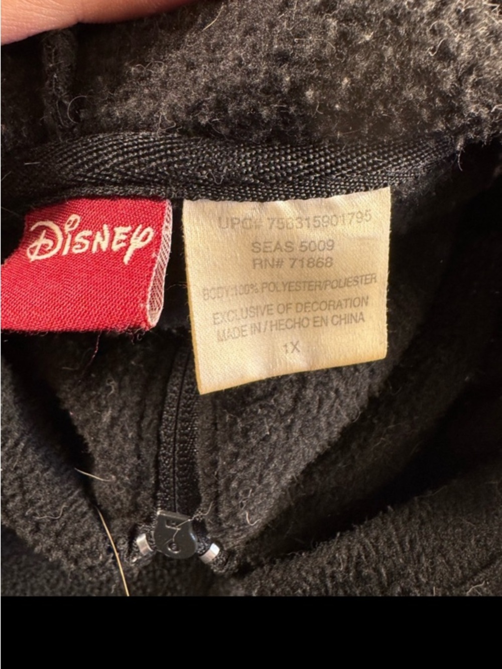 Wonderful World Disney Sweater Women 1X Grumpy Hoodie  Full Zip Embroidered - Picture 5 of 5